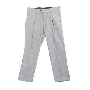 TODD SNYDER Mens 33 Gray Pinstripe‎ Seersucker Cuffed Crop Pants Kentucky Derby